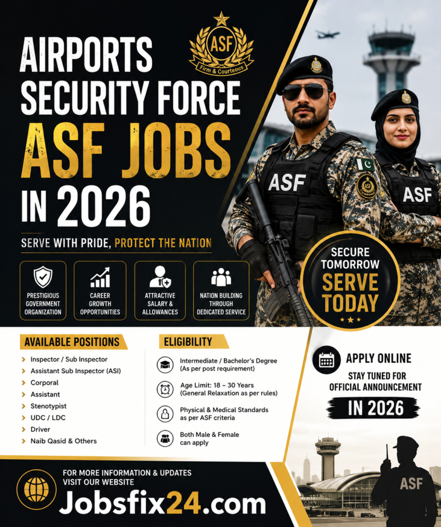 Airports Security Force ASF Jobs in 2026