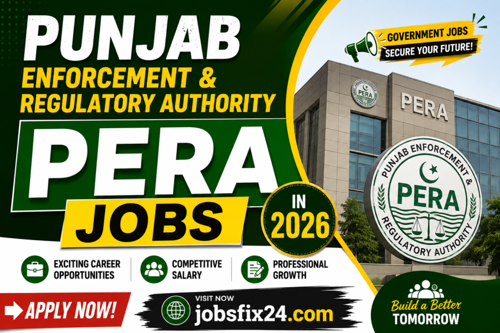 Punjab Enforcement & Regulatory Authority PERA Jobs in 2026